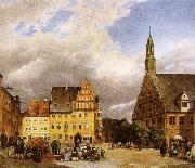 johannes brahms the market place zwickau, where schumann was born Sweden oil painting artist